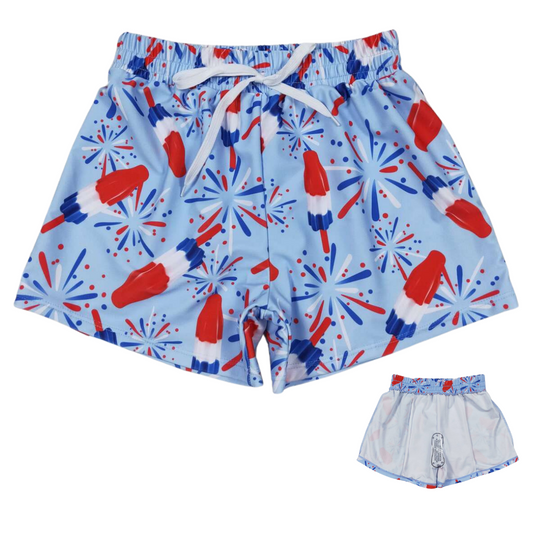 Summer  Patriotic Popsicles Outfit Whimsical Bathing Suit - Kids Clothes