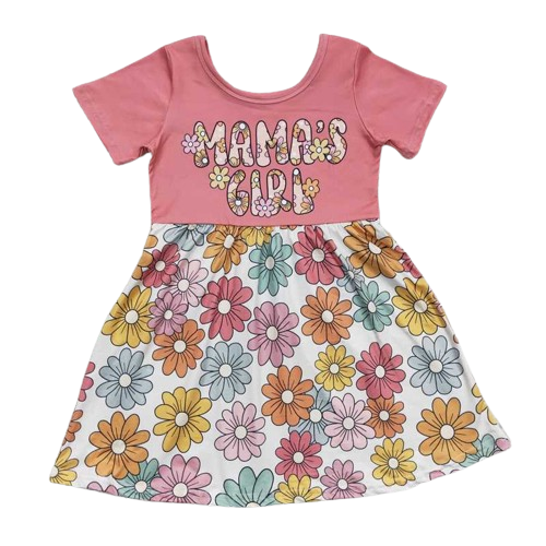 Groovy Floral MAMA'S GIRL Pink Daisy Dress - Kids Summer