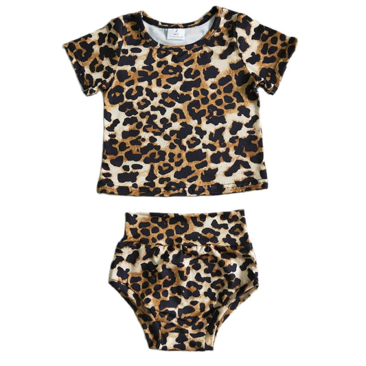 Summer Leopard Outfit Outfit Western Baby Bummies - Kids Clothes
