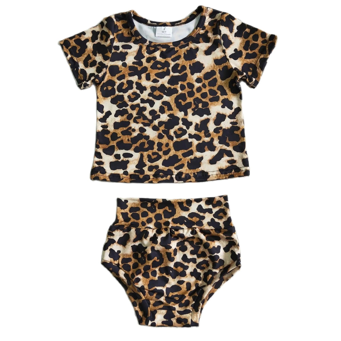 Summer Leopard Outfit Western Baby Bummies - Kids Clothes