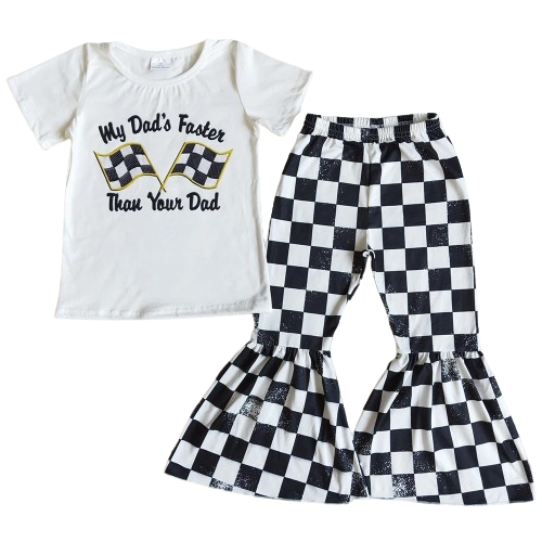 My Dad Racing - Western Bell Bottom Outfit Kids Clothing