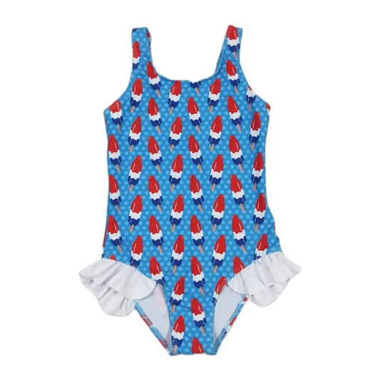 Summer Popsicle Bomb Pop Flutter Outfit Whimsical Bathing Suit - Kids Clothes