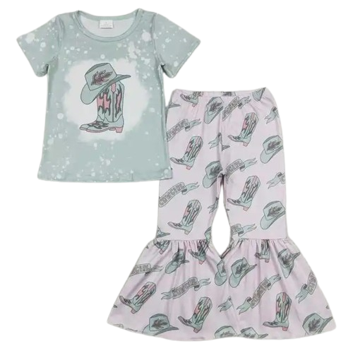 Sage Cowboy Boots - Western Bell Bottoms Outfit Kids