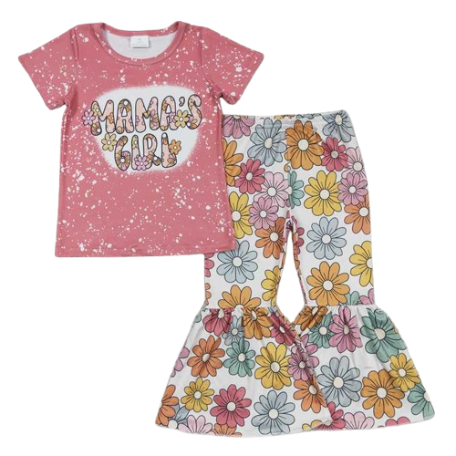Groovy Floral MAMA'S GIRL Pink Daisy Outfit - Kids Summer