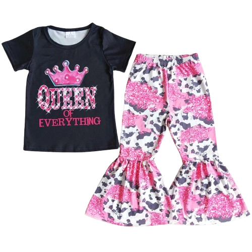 "Queen of Everything" Outfit Southwest Short Sleeve Shirt and Pants - Kids Clothing