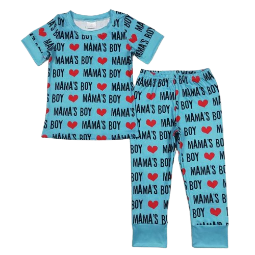 Summer Mama's Boy Western Heart Short Sleeve & Pants Outfit