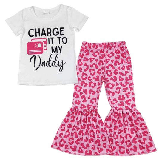 Charge It To My Daddy Girls Bell Bottom Outfit Kids Clothing