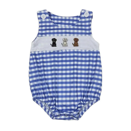 Colorful Baby Romper Puppy Cutie Plaid Bubble - Kids Clothing