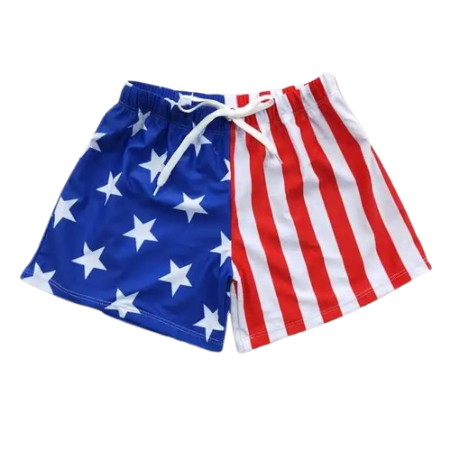 Boys Clothing Swim Trunks - Fourth of July Flag