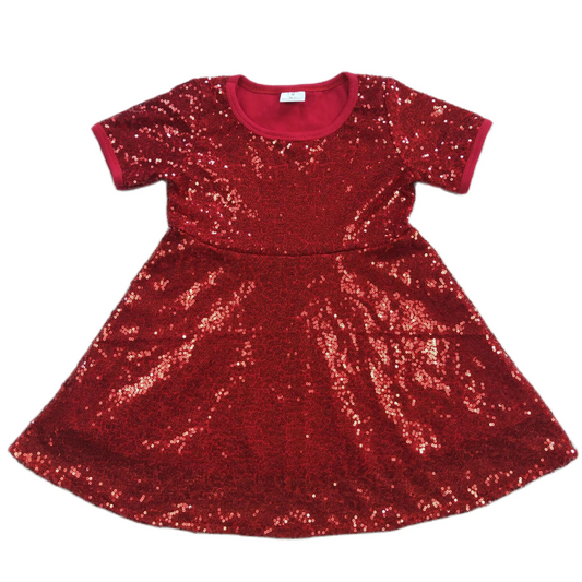Colorful Dress Red Sequin - Kids Clothing