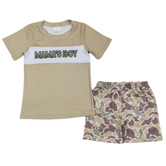 CAMO-MAMA'S Boy Summer Shorts Outfit Set