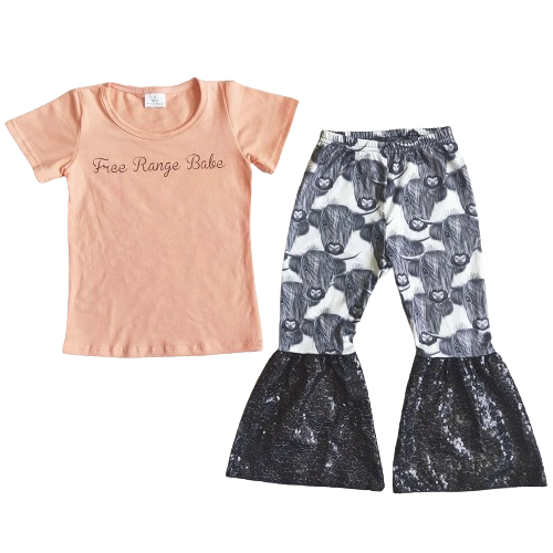Fishing Love -Western Bell Bottoms Outfit Kids