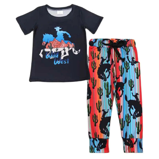 Wild West Cactus Stripe Short Sleeve Shirt & Pants