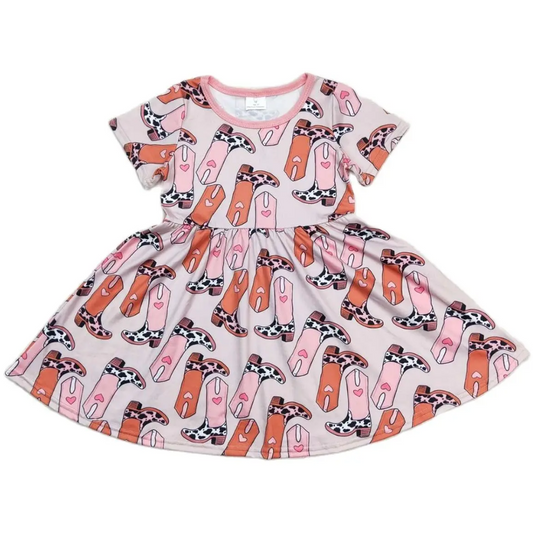 Southwest Dress Pink Cowboy Boots - Kids Clothing