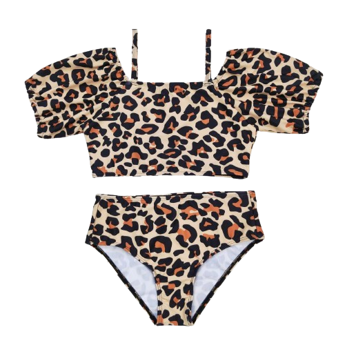 Girls 2Pc Leopard Western Bathing Suit - Kids Clothes