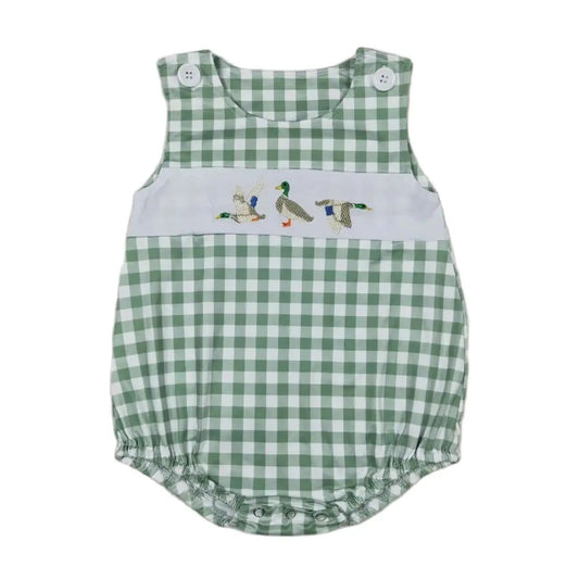 Colorful Baby Romper Duck Calling Embroidered Bubble - Kids Clothing