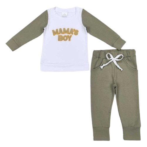 Summer Mama's Boy Long Sleeve Shirt & Pants Back to School